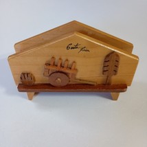 Wooden Napkin Holder Handcrafted Gardenig Theme Costa Rica Shabby - $9.90