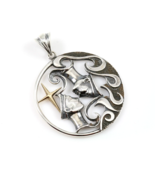 Gemini Zodiac Sign Sterling Silver Pendants Charm with Golden Star - $156.42