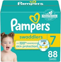 Pampers Baby Diapers - Swaddlers - Size 7, 88 Count, Ultra - £86.47 GBP