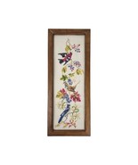 Handmade Cross Stitch COMPLETED Finished Bird Panel Blue Jay Tanager Spa... - £27.24 GBP