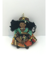 Folk Art Momma Holding Baby Rag Doll Tribal African Native 8&quot; Decorative... - $14.84