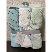 Cloud Island 3-Pack Infant Hooded Towels Mint Green Bath - $13.45