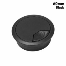 2x 60mm Black Cable Tidy PC Computer Desk Table Round Plastic Hole Cover Wires - £5.06 GBP