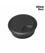 2x 60mm Black Cable Tidy PC Computer Desk Table Round Plastic Hole Cover... - £4.98 GBP