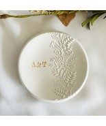 Personalized, custom ring dish, 3D embossed flower garden, polymer clay ... - £23.95 GBP