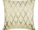 Ivory Throw Pillow Covers 16&quot;x16&quot; Velvet, Crystal Argyle - $47.25+