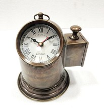 Vintage Brass Antique Gimbled Compass Style Nautical Maritime Ship Desk Clock - £50.39 GBP