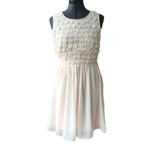 Forever 21 Sleeveless Fit &amp; Flare Dress Blush Pink Floral Applique Chiff... - $276.80 MXN