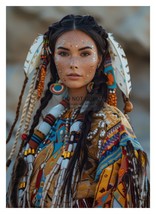 Gorgeous Young Native American Woman In Traditional Clothing 5X7 Fantasy Photo - £6.72 GBP