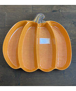 Rachel Ashwell Orange Pumpkin Shaped Melamine Large Divided Serving Tray... - £27.45 GBP