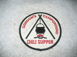  Vintage Gordon&#39;s Campground Camping Chili Supper Patch Indiana with wri... - $9.89