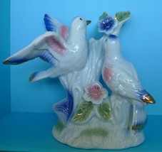 VTG China Decor Porcelain Doves Pigeons Dove Figurine 7.5&quot; Collectibles ... - £19.41 GBP