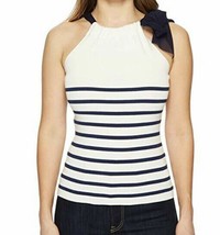 NWT FUZZI Womens Stripe Knit Tank Top Sweater Cream/Navy Size L - £19.43 GBP