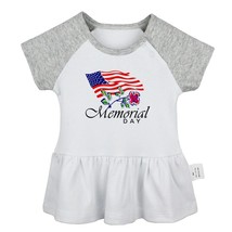 American Memorial Day Newborn Baby Dress Toddler Infant 100% Cotton Clothes - $13.08