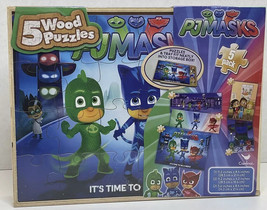 New Cardinal 5 Wood Puzzles PJ Masks &quot;It&#39;s Time To Be A Hero&quot; 5 Pk With ... - $10.63