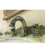 NEW Antique brass 8&quot; widespread bathroom dragon lavatory sink Faucet TAP - $1,232.55