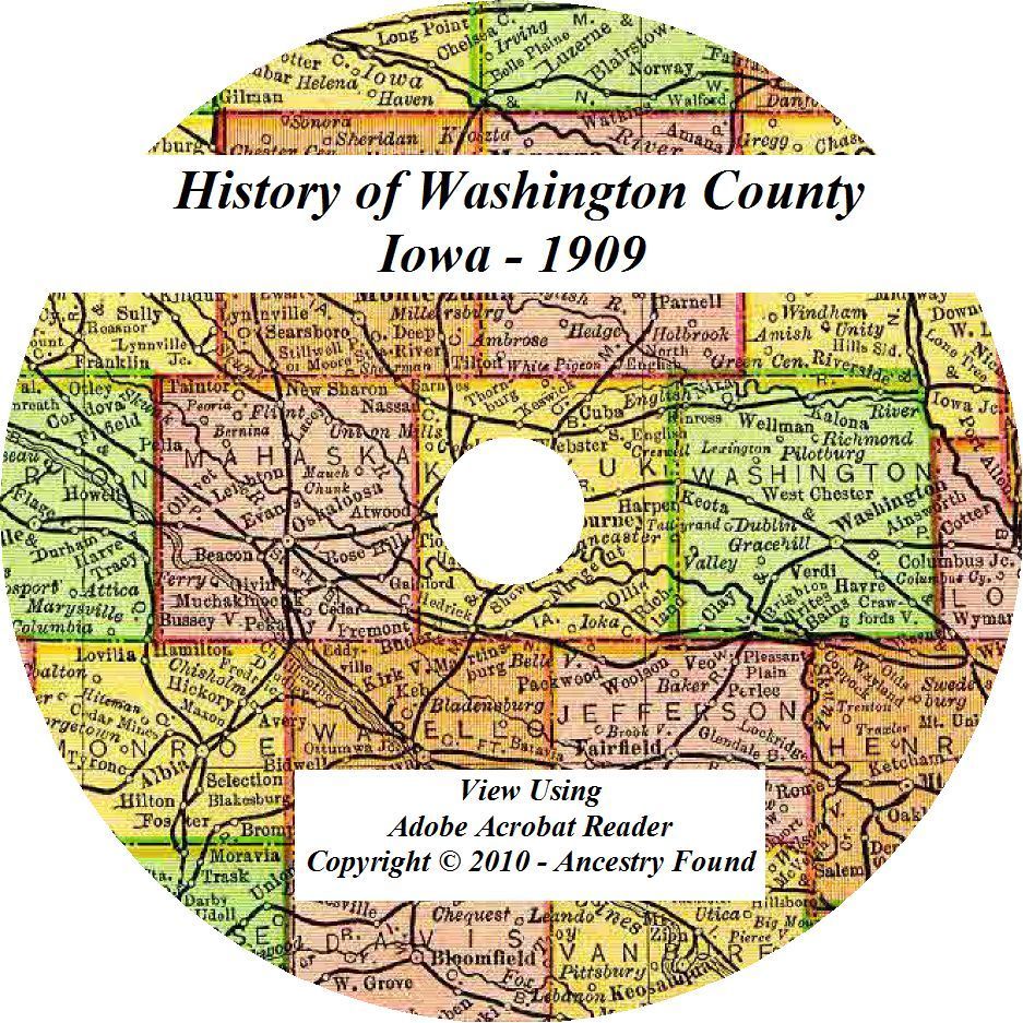 Primary image for 1909 History & Genealogy of Washington County Iowa  IA