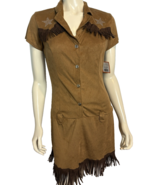 Cowgirl Diva Brown Faux Suede Dress Costume Size M, Runs Small - $26.66 CAD