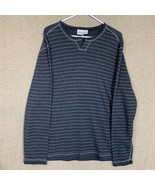 Tommy Bahama Mens Large Reversible Henley Shirt Pullover Stripe Gray Lon... - £17.12 GBP