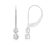 ANGARA Lab-Grown 0.53 Ct Double Diamond Leverback Dangle Earrings in 14K... - £693.09 GBP
