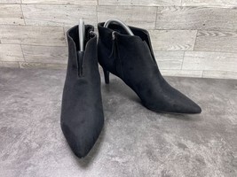 Tahari Boots Women 8M Sherron Shoes Black Suede Pointed Front Split Heel... - $27.54
