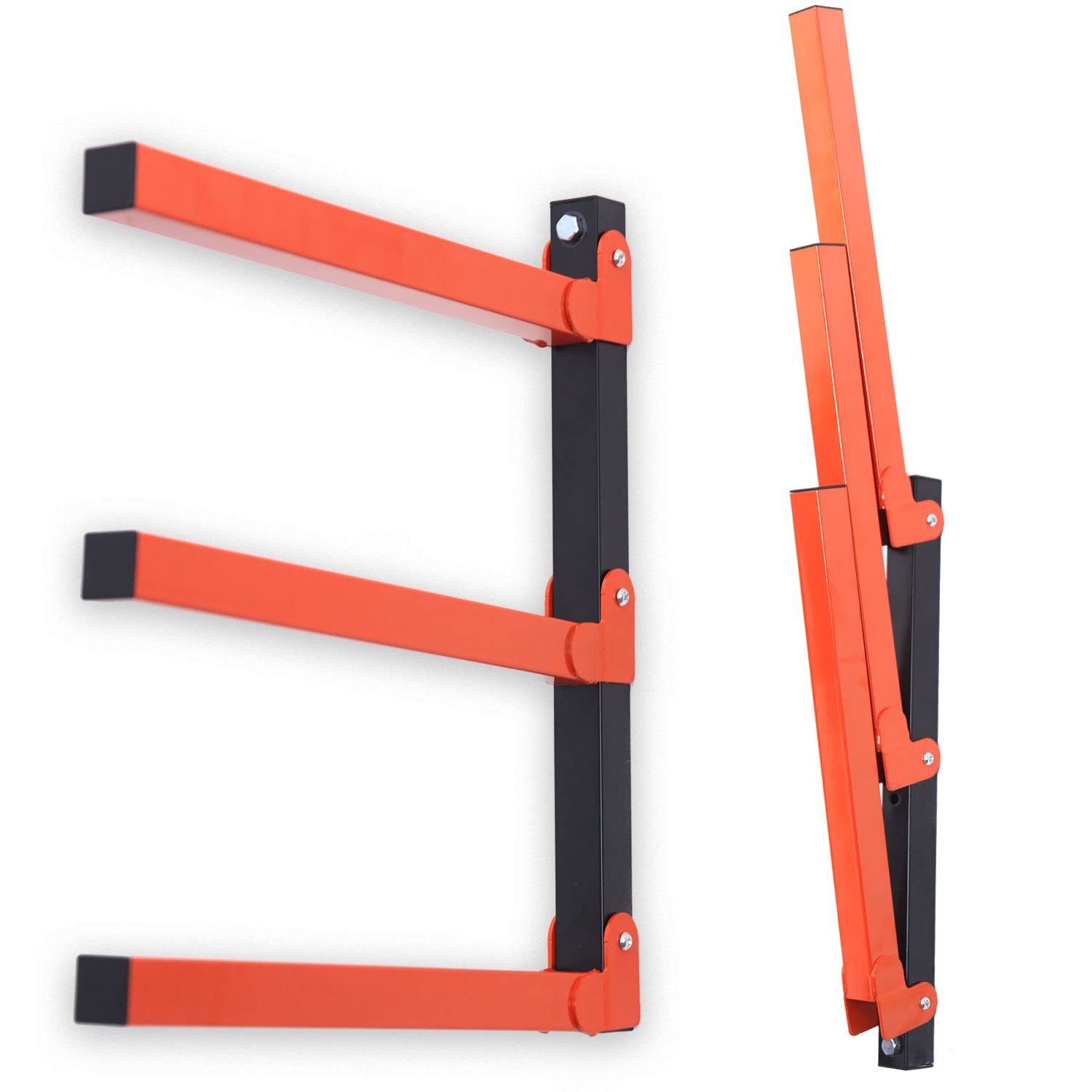 Lumber Storage Metal Rack, Lumber Organizer Wall Mount Wood Rack Organizer 3-Lev