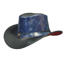 Rodeo Buffalo Coin Band Cowboy Black Leather Hat - £188.13 GBP