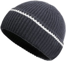 A Clape Trawler Beanie Watch Hat, Roll-Up Edge Skullcap, Warm Knitted Ri... - $30.92