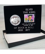 Elvis King Rock &amp; Roll 1935-1977 One Troy Ounce 999 Fine Silver &amp; Stamp ... - £56.17 GBP