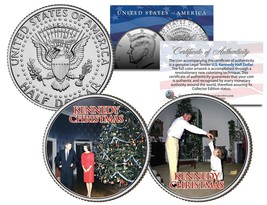 Kennedy Christmas Colorized Jfk Half Dollar U.S. 2-Coin Set Jr Jackie John F - £12.58 GBP