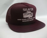 Shaver Sand Gravel Iroquois Ontario Hat Vintage Purple Snapback Trucker Cap - £6.91 GBP