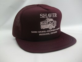 Shaver Sand Gravel Iroquois Ontario Hat Vintage Purple Snapback Trucker Cap - £6.90 GBP