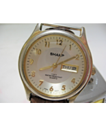 Vintage SHARP SHP-1600 Quartz Watch Men 100ft Water Resistance Day Date ... - $9.99