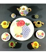 1994 Popular Imports Miniature Resin 10 Piece FRUIT Tea Set Mini - €14,84 EUR