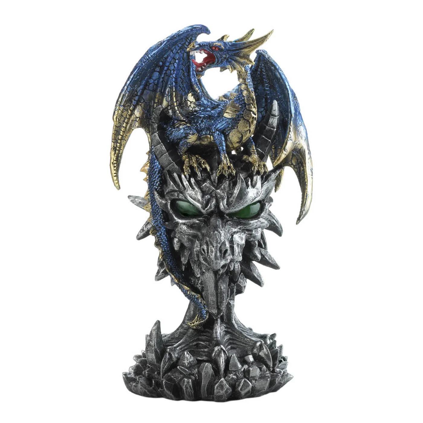 Light Up Blue Dragon Warrior Statue - $54.68 CAD