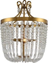 Chandelier Darcia Crystal Swags Burnished Gold Brass Iron Terracotta Lighting - £677.80 GBP