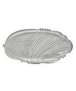Vintage Clear Glass Daffodil Oblong Serving Platter - $28.66 CAD