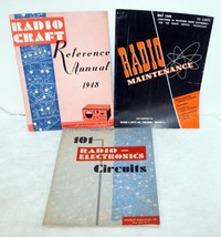 3 Vintage Radcraft Radio Electronics Circuits Magazines 1947-1948 - £80.12 GBP