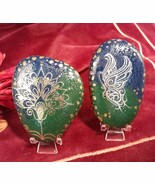 Green Blue Gold Set of 2 Garden Baskets Gifts Paperweight Office Desk Sh... - $12.65