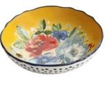Set of Four (4) Pioneer Woman ~ Yellow ~ MELODY ~ 7.5&quot; Pasta Bowls ~ Sto... - £37.04 GBP