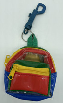 Vintage Primary Colors Clear Red Yellow Blue Mini Backpack Clip 80s? 3 B... - £11.19 GBP