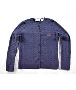 Vtg Womens EP Pro Golf Cardigan Cable Knit Blue Silk Blend Pepperdine Sw... - $538.00 MXN