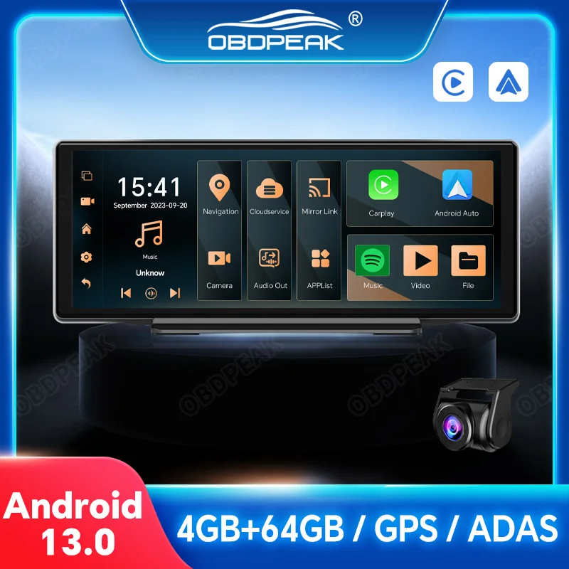 K50 DashCam  4G GPS Navigation Carplay Android Auto 4G+64G Rearview Mirror - £227.25 GBP+