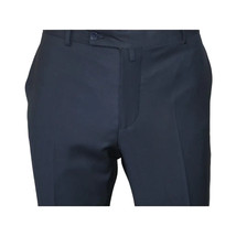 Men's MONO Turkey Slacks 100% Wool Plain Front Regular Fit 2501-02 Navy Blue image 5