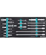 22 Piece Drive Tool Accessory Set Including 1 4 3 8 1 2 Extension Bars S... - £79.09 GBP