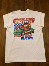 Vtg Crab Cartoon T-Shirt Mens L Crabby Dick&#39;s Racing #69 Car Push Til It... - $19.99