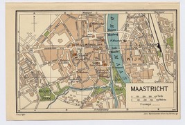 1933 Vintage City Map Of Maastricht / South Netherlands Holland - £17.13 GBP