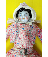 Antique Victorian Porcelain Cloth Doll Stamped 4 5 19” Tall Handpainted ... - £77.89 GBP