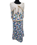 Vtg 14 Filipiniana Embroidered Dress With Dettached Alampay Womens Mediu... - $130.34 CAD