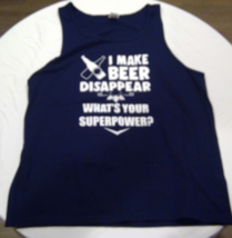 Men&#39;s Fruit of the Loom Tank Top I make Beer Disappear What&#39;s your Super... - £5.58 GBP